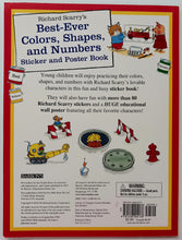 Load image into Gallery viewer, RICHARD SCARRY'S BEST-EVER COLORS, SHAPES, AND NUMBERS STICKER AND POSTER BOOK - Richard Scarry
