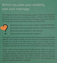 Load image into Gallery viewer, THINGS I WISH I'D KNOWN BEFORE WE GOT MARRIED - Gary Chapman