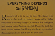 Load image into Gallery viewer, RAMONA QUIMBY, AGE 8 - Beverly Cleary
