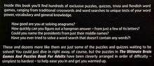 Load image into Gallery viewer, THE ULTIMATE BRAIN GAMES AND PUZZLES BOOK FOR ADULTS - Donovan Ellis
