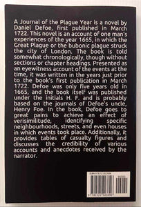 A JOURNAL OF THE PLAGUE YEAR - Daniel Defoe