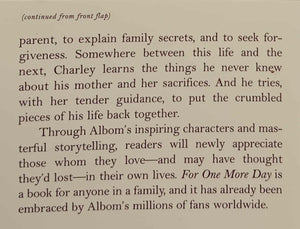 FOR ONE MORE DAY - Mitch Albom